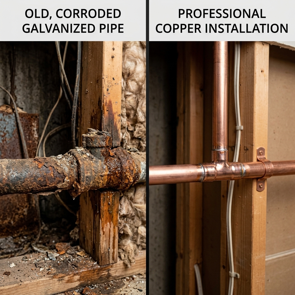 Plumbing Company Colorado technician descaling drain pipes professionally